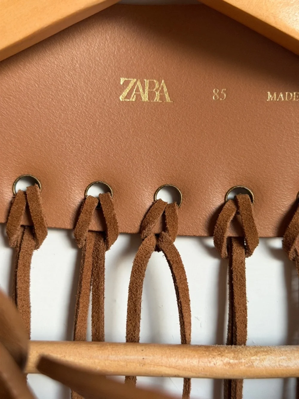 NWT Zara Brown Leather Fringe Cummerbund Belt Buckle Boho Festival Cowgirl Chic - Picture 6 of 10